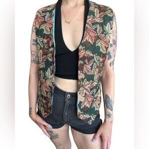 Vintage Quilted Maple Leaf Vest